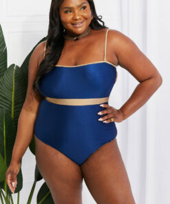 Marina West Swim Wave Break Contrast Trim One-Piece