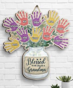 Blessed To Be Called Nana - Personalized Shaped Wood Sign - Gift For Grandma, Grandparents