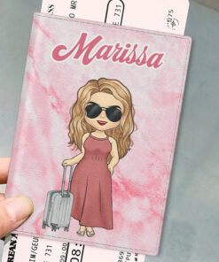 Time To Travel - Personalized Passport Cover, Passport Holder - Gift For Bestie
