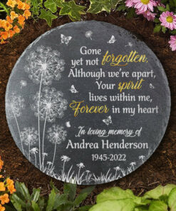 Although We Are Apart, Your Spirit Lives Within Me - Personalized Memorial Stone, Human Grave Marker - Memorial Gift, Sympathy Gift