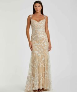 Floral Embroidered Corset Bodice Gown