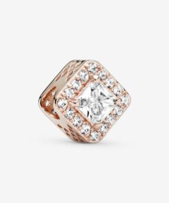 Square Sparkle Halo Charm