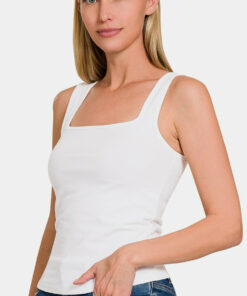 Zenana Square Neck Cropped Tank