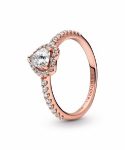 Sparkling Elevated Heart Ring