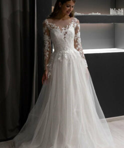 A-line Wedding Dress Ivanel with Lace Sleeves