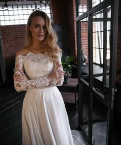 Chiffon Lace Wedding Dress Olivia Fly