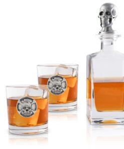 Skull Decanter Set with a set Double old Glasses
