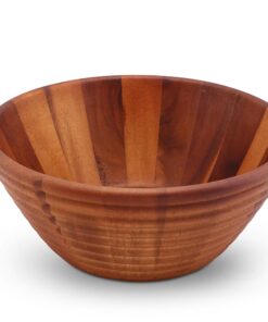 Bee Hive Style Wooden Acacia Salad Bowl Large