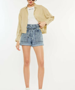 Kancan Ultra High Rise Paperbag Denim Shorts