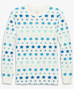 Grown-ups organic pj top in snowy stars (unisex fit)