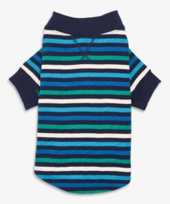 Pet organic pj top in winter stripe