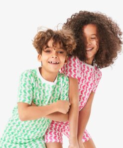 Kids organic short sleeve pj top in tile