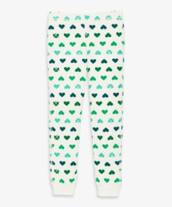 Kids organic pj pant in lucky clovers