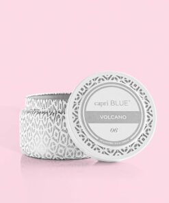 CAPRI BLUE - Volcano White Printed Travel Tin, 8.5 oz
