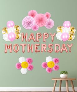 47pcs-mothers-day-decorative-balloon-paper-pom-pom-flower-set