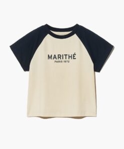 KIDS RAGLAN REGULAR LOGO SEMI CROP TEE navy