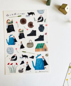 necktie-a5-sheet-sticker-looking-for-cats