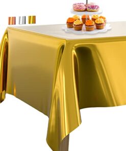 partywoo-gold-foil-tablecloth-54-x-108-inch-rectangle-party-tablecloth-foil-tablecloth-for-6-to-8-foot-table-metallic-table-cover-plastic-table-cloth-waterproof-for-birthday-wedding-1-pack