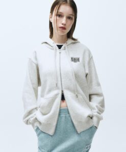 CLASSIC LOGO MELANGE HOODIE ZIPUP light heather gray