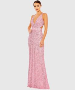 Criss Cross Back Sleeveless Gown