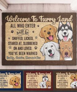 Welcome To Furry Land You¡¯ve Been Warned - Personalized Decorative Mat - Gift For Dog Lovers, Dog Owners, Dog Gift, Gift For Pet Lovers