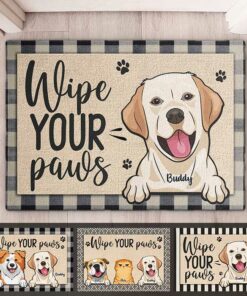 Wipe Your Paws - Personalized Decorative Mat - Gift For Pet Lovers, Pet Owners, Pet Gift