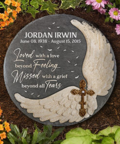 Loved With A Love Beyond Feeling - Personalized Memorial Stone, Human Grave Marker - Memorial Gift, Sympathy Gift