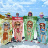 Chibi Summer Vibe Vacation - Personalized Beach Towel - Gift For Bestie