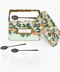 citrus-floral-tin-recipe-box