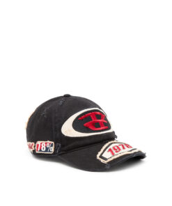 Baseball cap with embroidered patches