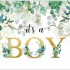 7x5ft-its-a-boy-baby-shower-backdrop-succulent-and-eucalyptus-leaves-background