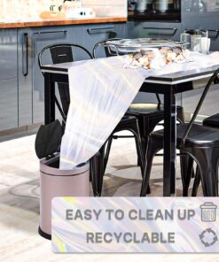 metallic silver foil tablecloth set
