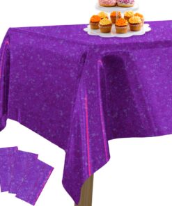 Iridescent Purple Foil Tablecloth Set