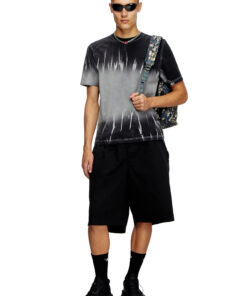 Tie-dye T-shirt with logo embroidery