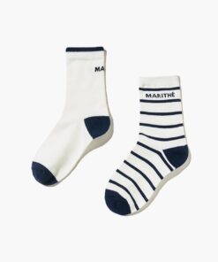 KIDS BASIC STRIPE SOCKS 2PACK ivory