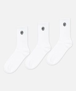 3PACK EMBROIDERY SOCKS white