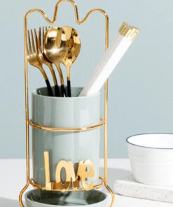 home-goods-creative-love-design-cylinder-cutlery-chopstick-storage-holder-kitchen-ceramic-utensils-holder-with-drain-basket