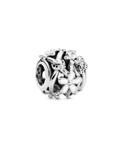 Openwork White Daisy Flower Charm
