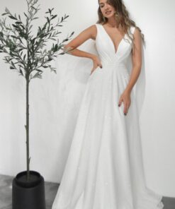 Minimalist Glitter Wedding Dress Kossy