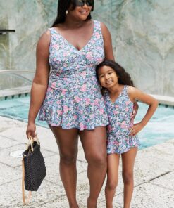 Marina West Swim Full Size Clear Waters Swim Dress in Rose Sky