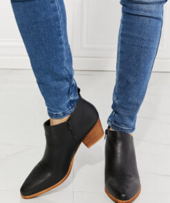 MMShoes Trust Yourself Embroidered Crossover Cowboy Bootie in Black