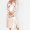Harlow Rose Gold Metallic Midi Dress