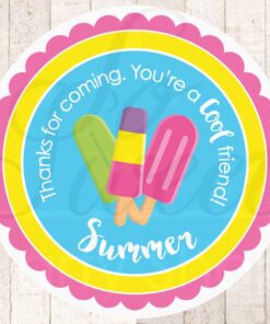summer party favor stickers set of 24