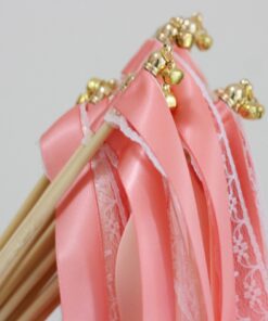 coral-wedding-wands-with-two-satin-ribbon-and-one-lace-ribbon