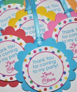 water-bottle-labels-1st-birthday-party-decorations-bottle-wraps-drink-labels-rainbow-birthday-party-colorful-polkadots-set-of-10