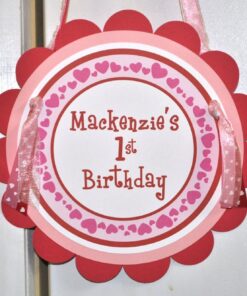 Heart Birthday Party Sticker Labels Set