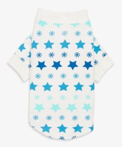 Pet organic pj top in snowy stars