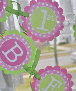 Water Bottle Labels with Polka Dots in Pastel Colors