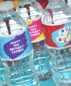 Art Party Water Bottle Wraps Set of 10